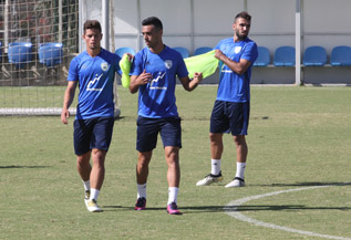ערן זהבי ודוד קלטינס באימון הבוקר